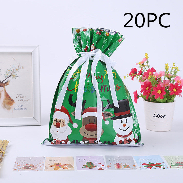 Christmas Gift Wrapping Bag Drawstring Decoration