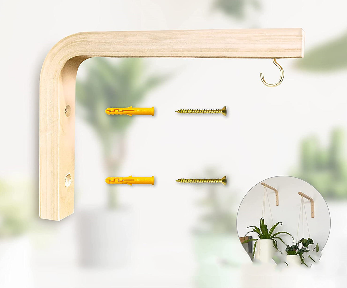 Hanging Plant Hook Indoor Wooden