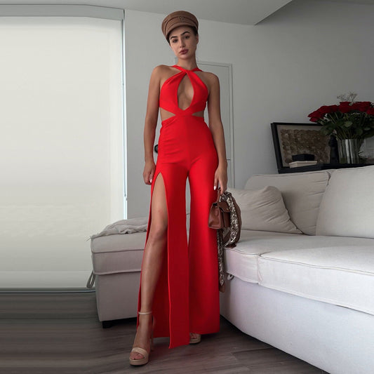 Banquet Party Bandage Jumpsuit Women's High-grade Halter