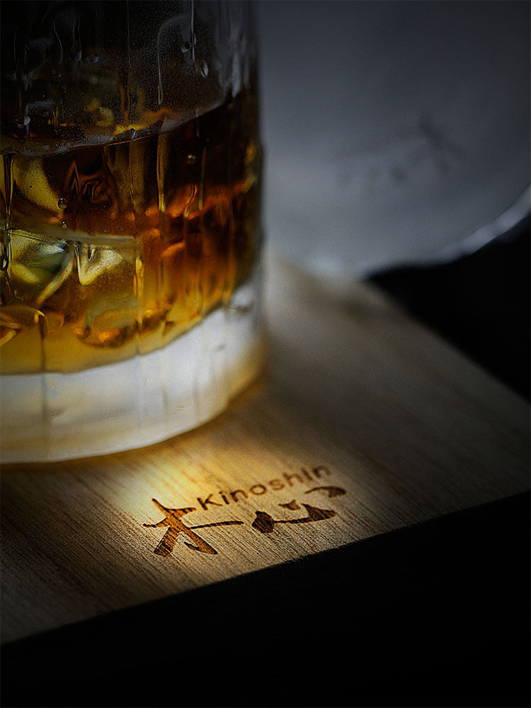 Design Japanese style wooden heart cup whiskey glass