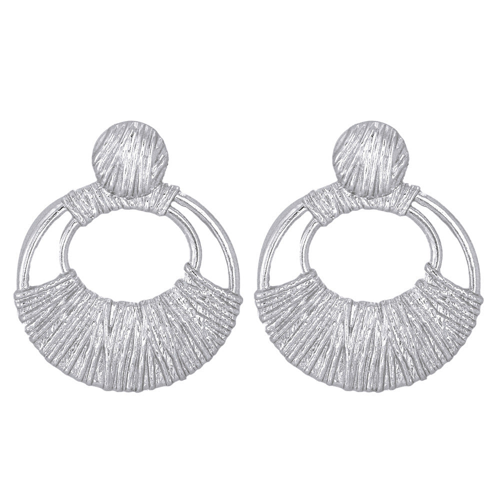 Geometric Texture Earrings Electroplated Alloy Earrings