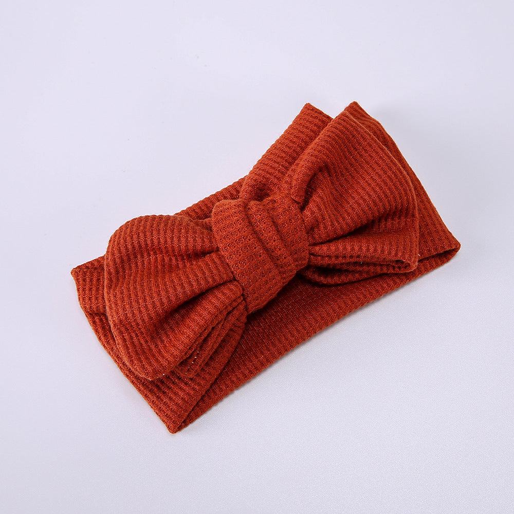 Baby Oversized Bow Children's Waffle Knit Knotted Headband Fontanelle Hair Accessories