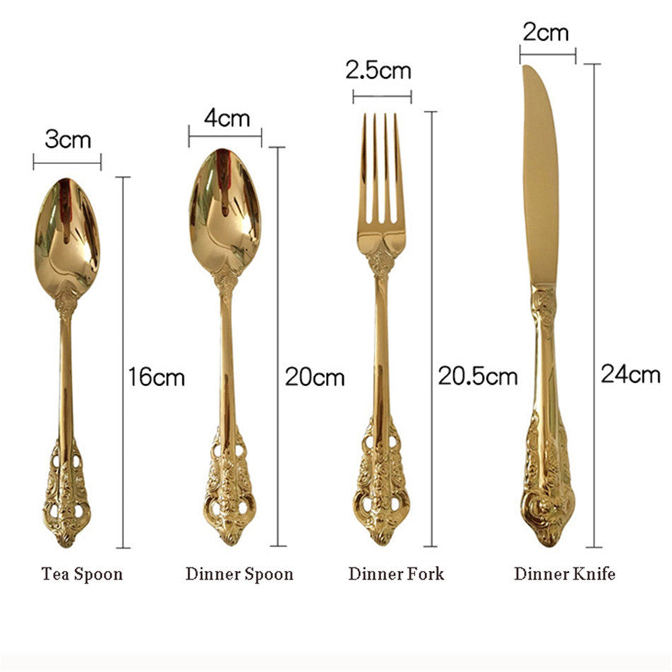 304 stainless steel western-style gold tableware