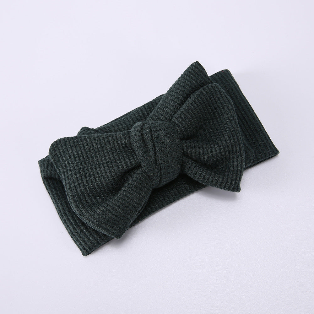 Baby Oversized Bow Children's Waffle Knit Knotted Headband Fontanelle Hair Accessories