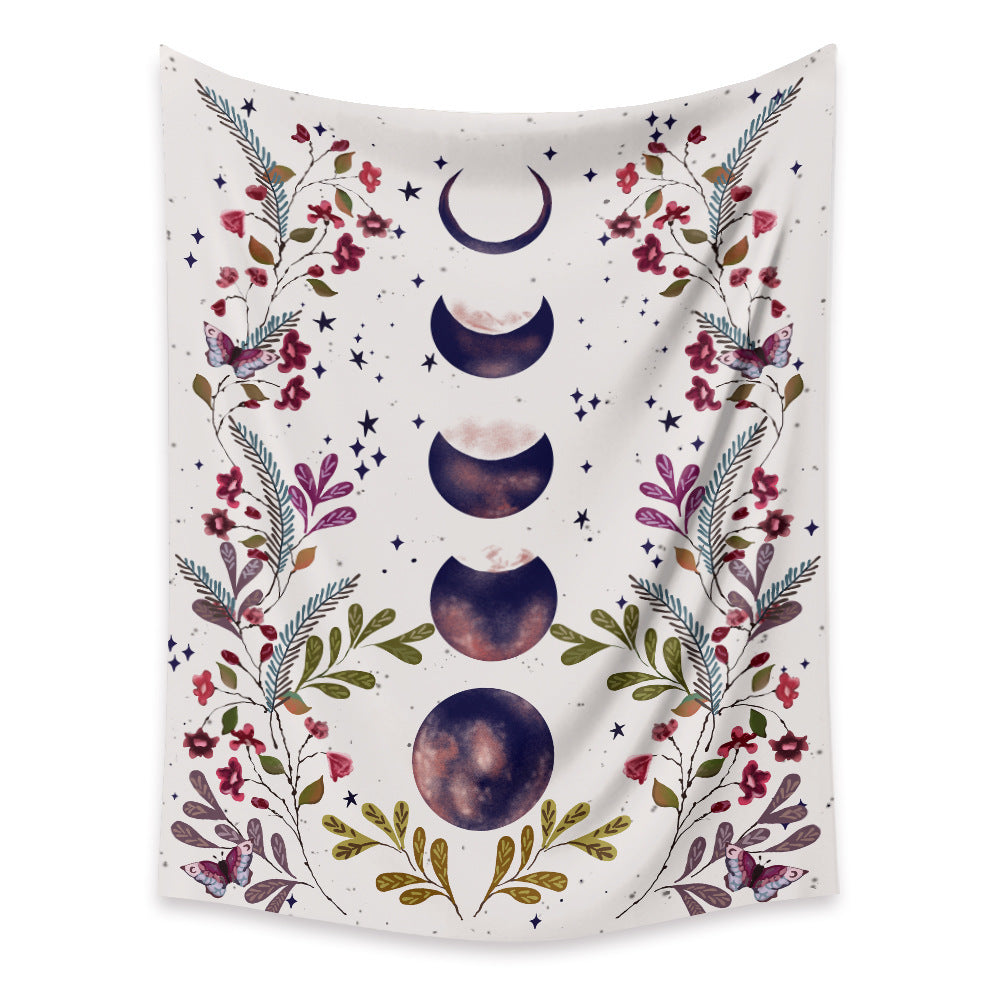 Home Decoration Moon Phase Flower Tapestry