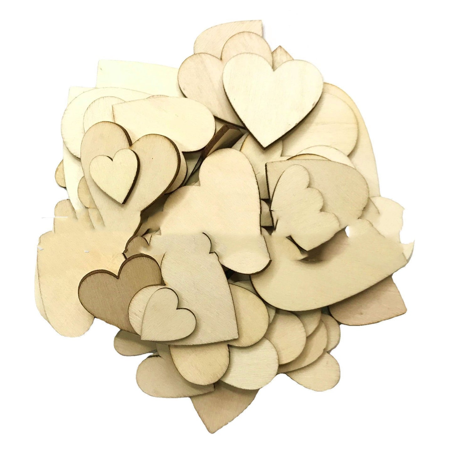 Wooden Love Heart Wooden Patches Hand-painted