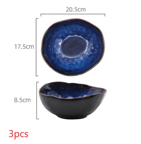 European style ceramic deep bowl irregular bowl