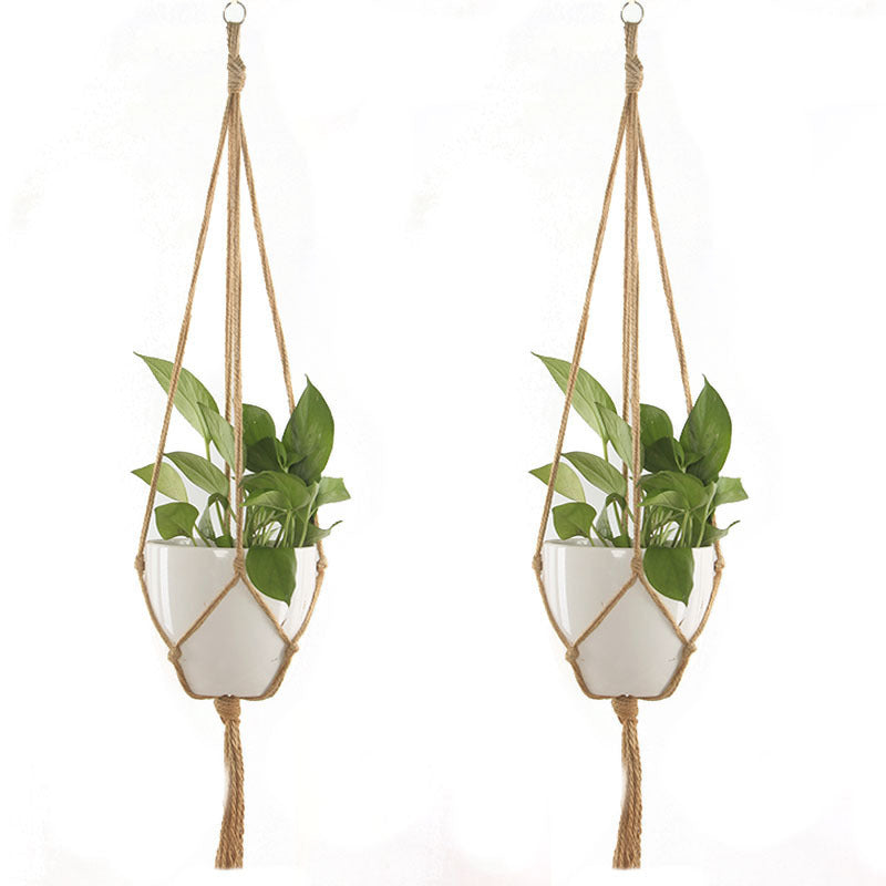 Gardening and Greening Flower Pot Hemp Rope Hanging Basket