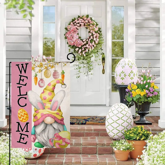 Easter Outdoor Garden Flag Rabbit Decoration Flag