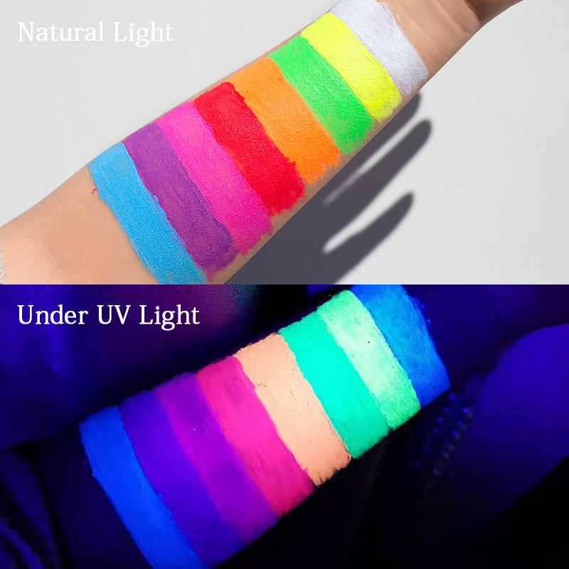 Professional Shiny Eyeliner Cosmetic Pigment UV Neon Makeup Liquid Glitter Eyeliner Quick Dry Glow Kit In Dark Fluorescence Beau