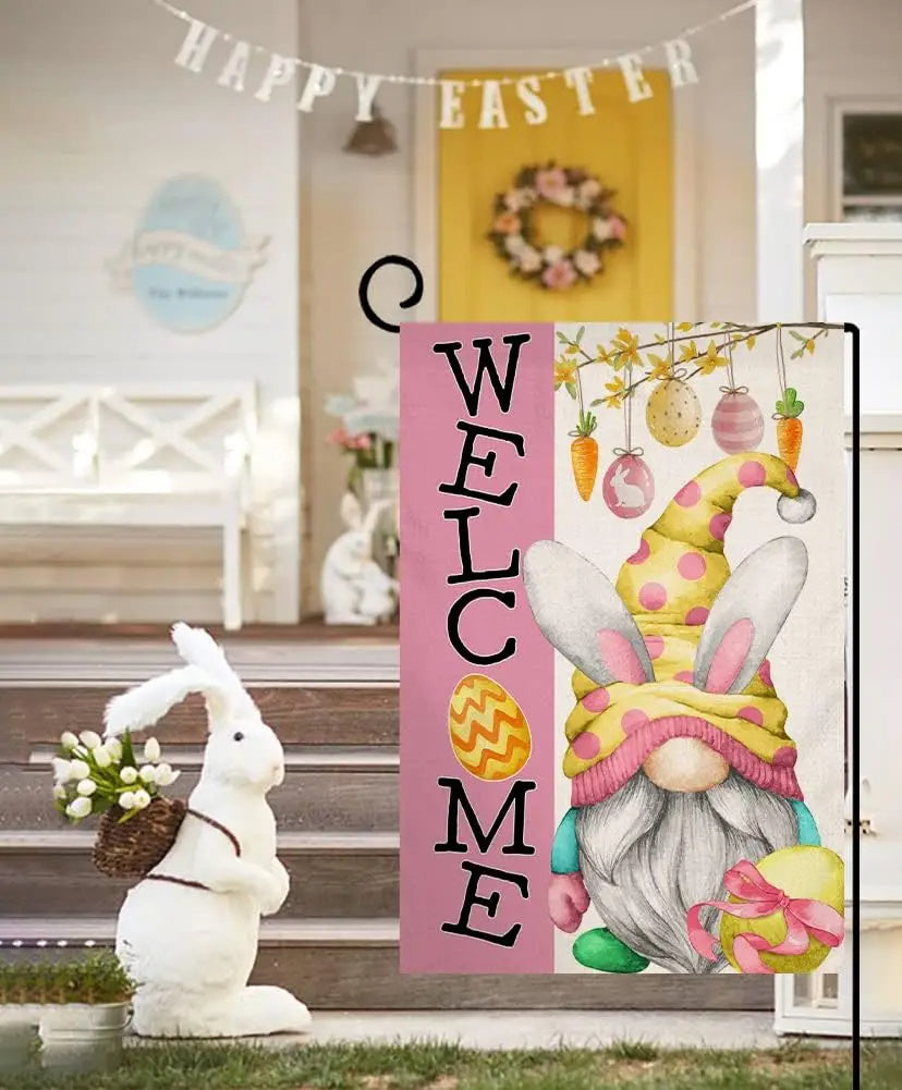 Easter Outdoor Garden Flag Rabbit Decoration Flag