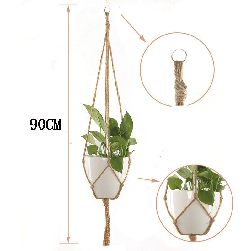 Gardening and Greening Flower Pot Hemp Rope Hanging Basket