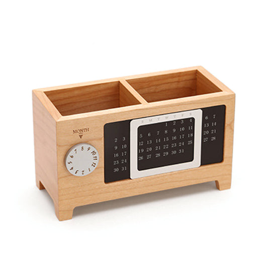 Calendar pen holder wooden