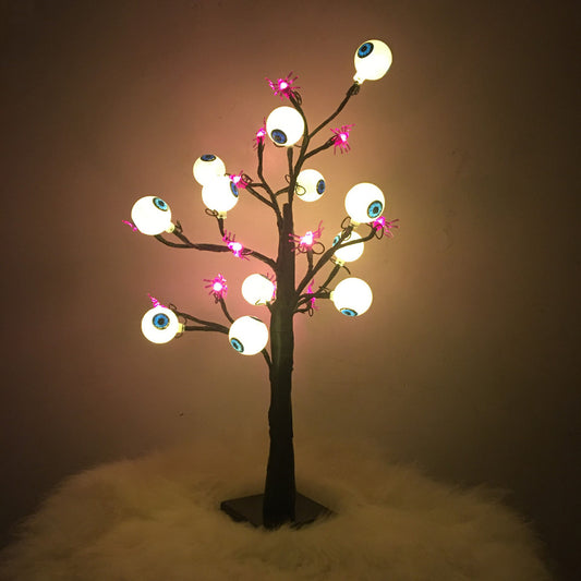 Halloween LED Ghost Eyeball Tree Light Halloween Decoration For Home Decor Desktop Spooky Desk Lamp Horror Night Lights Ornament