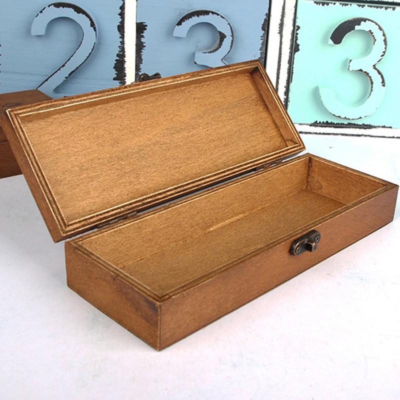 Simple wooden stationery box