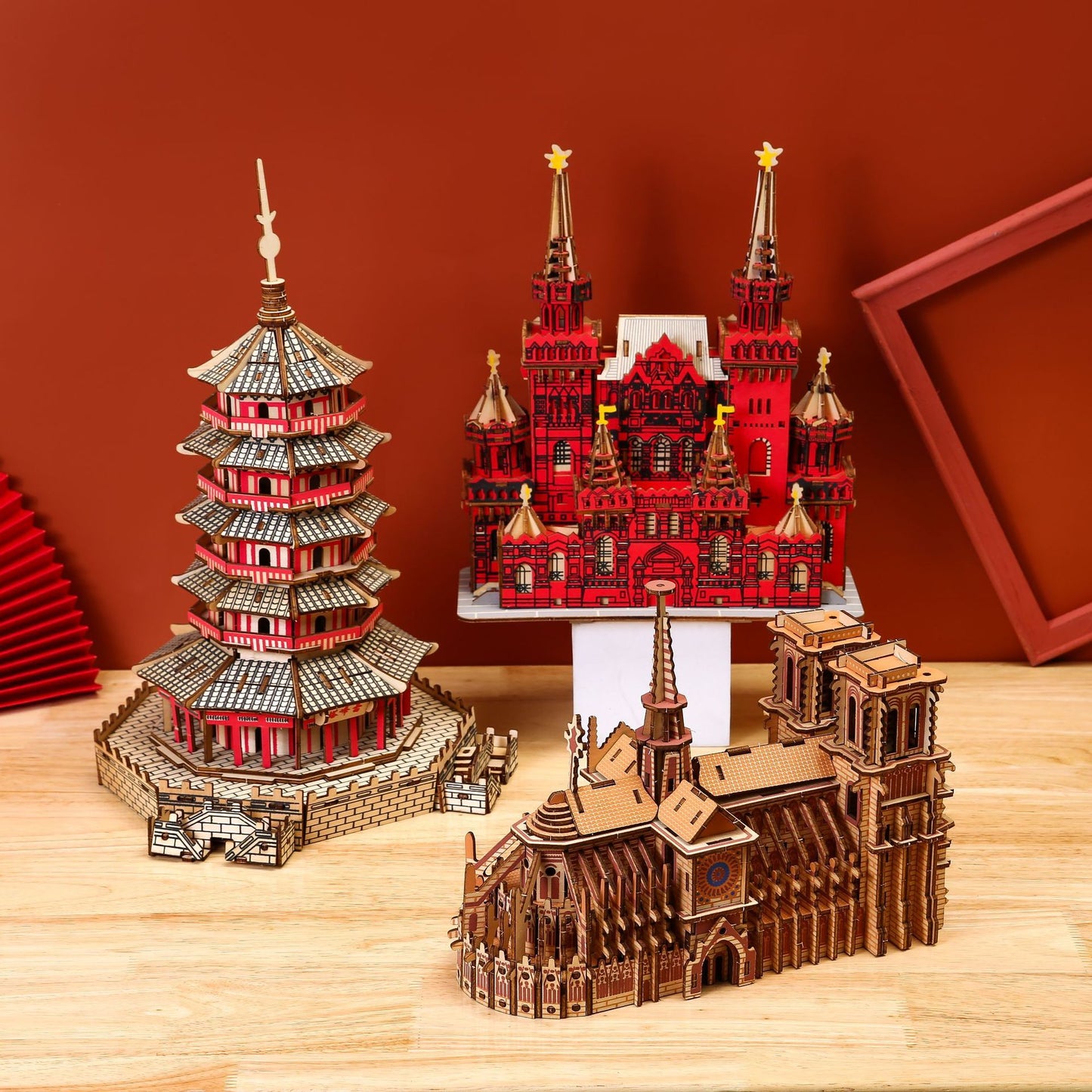 3D Three-dimensional Wooden Jigsaw Puzzle Building Wooden Model Decoration