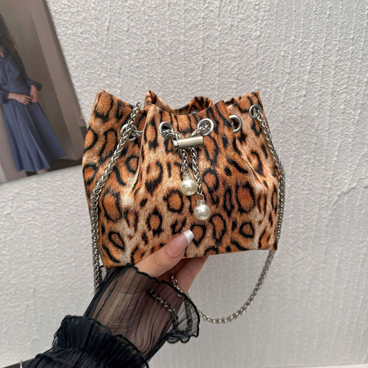Popular Leopard Print Mini Chic Chain Graceful And Fashionable Shoulder Messenger Bag