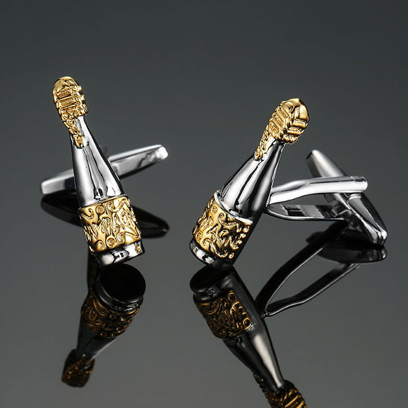 Grass Rose Gold And Silver Pattern Cufflinks