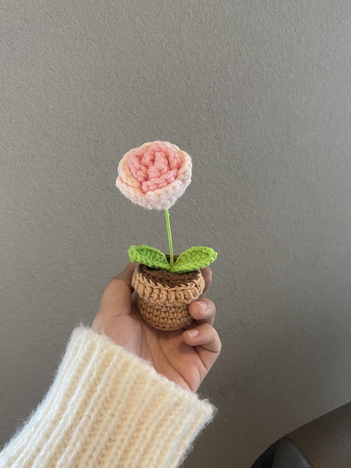 Hand Woven Mini Small Potted Flowers