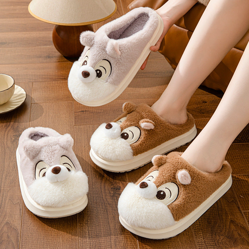 Cute Squirrel Home Decor Slippers Home Warm