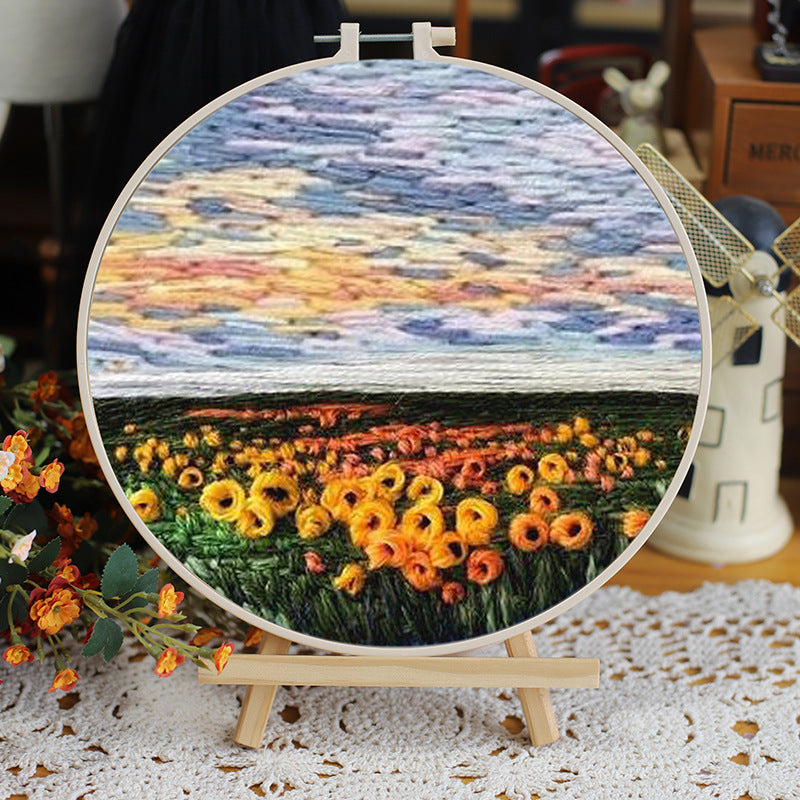 Landscape Handmade Embroidery Kit Creative Embroidery Diy Material Package