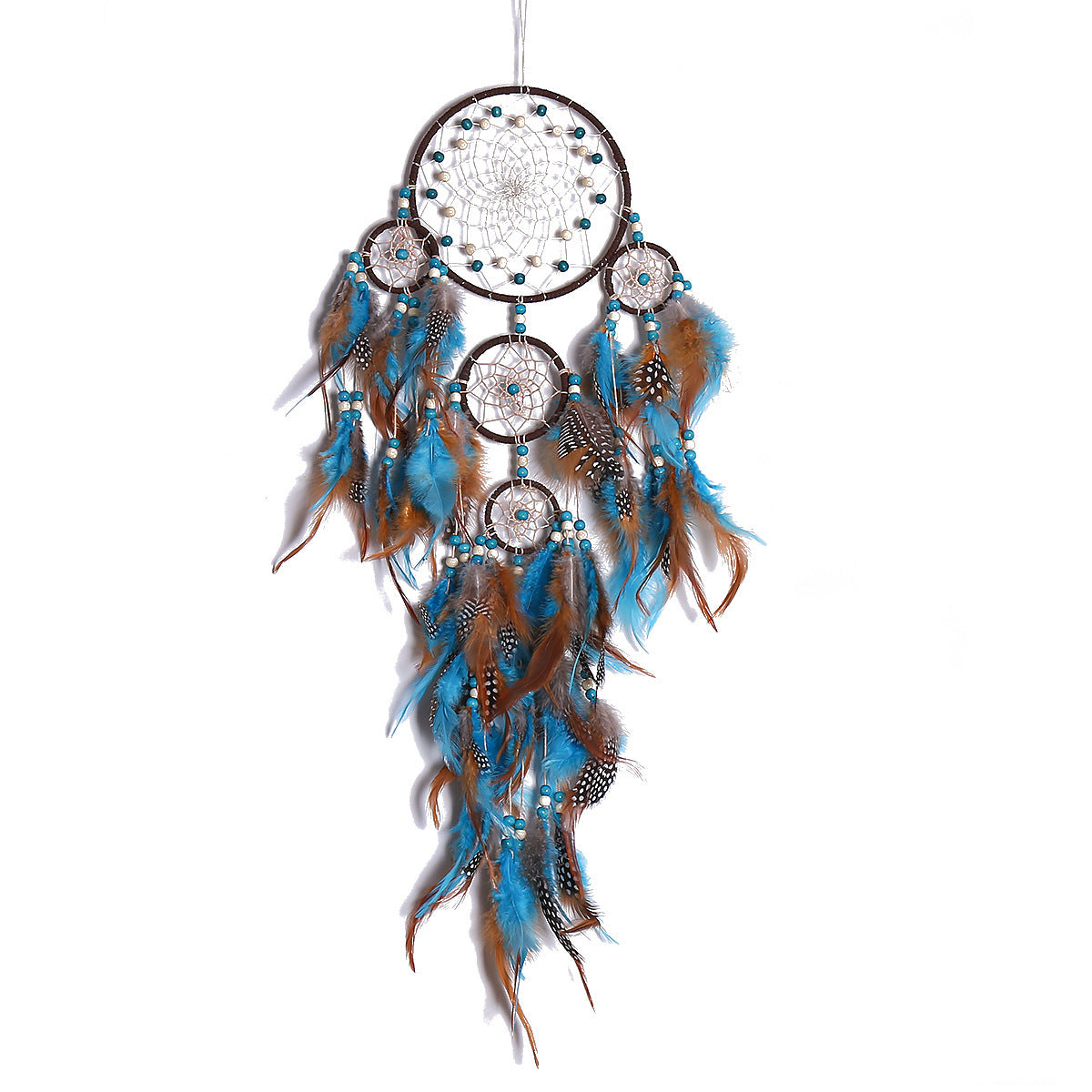 Five Rings Dream Catcher Feather Pendant Fashion Home Wind Chime