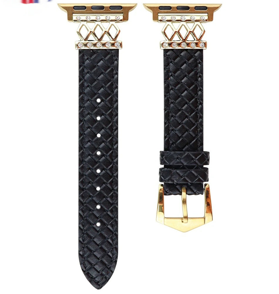 Watch Diamond Design Classic Style Genuine Leather Women's Watch Strap