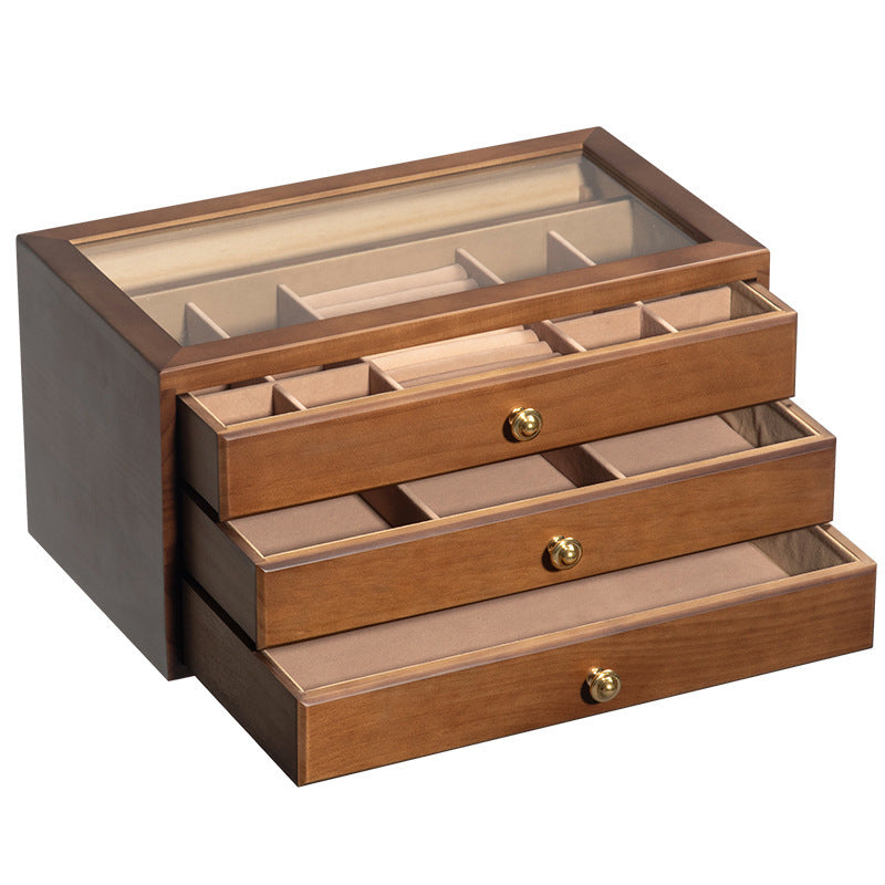 Jewelry Box Storage Box High-end Luxury Solid Wood Simplicity Multi-layer