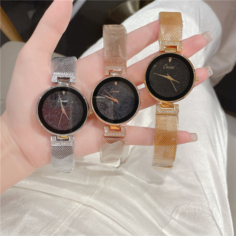 Creative Starry Sky Mesh Belt Waterproof Quartz Watch