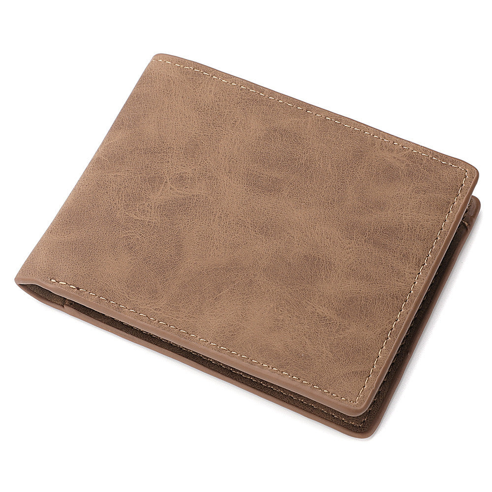Men's New Soft Leather Wallet Two Fold Korean Multiple Card Slots