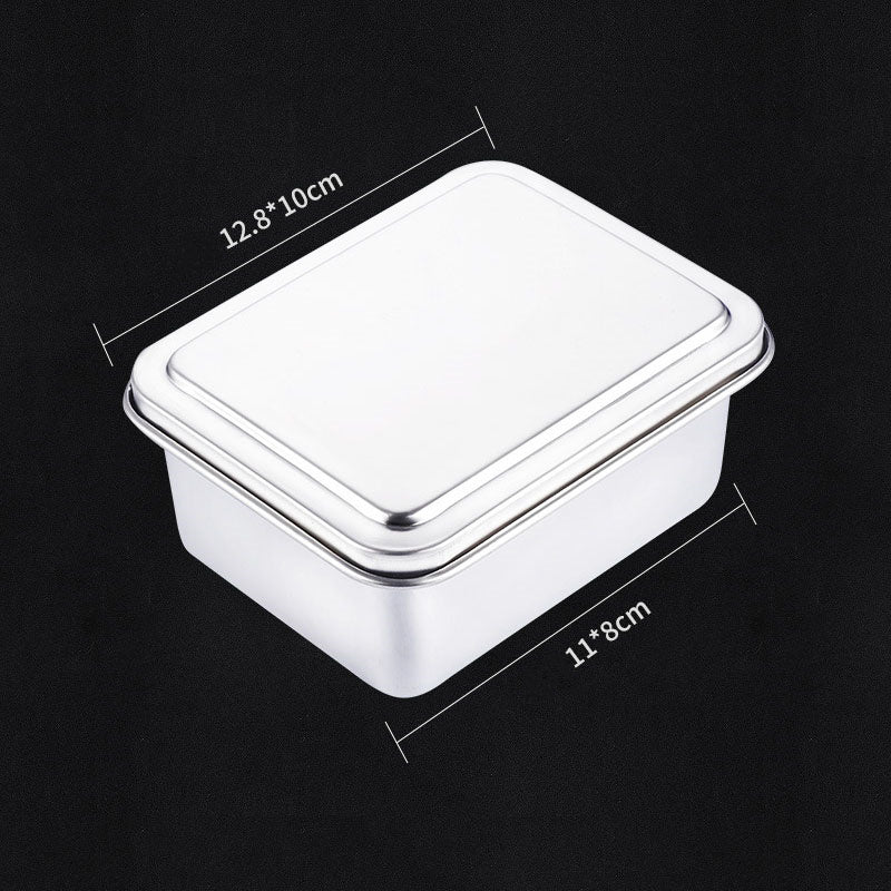 Stainless Steel Rectangular Plate Kitchen Preparing Plate Household With Lid