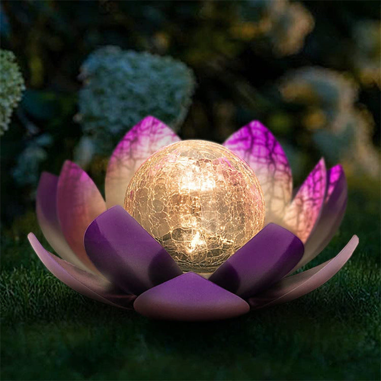 Solar Lotus Light Garden Crack Decoration