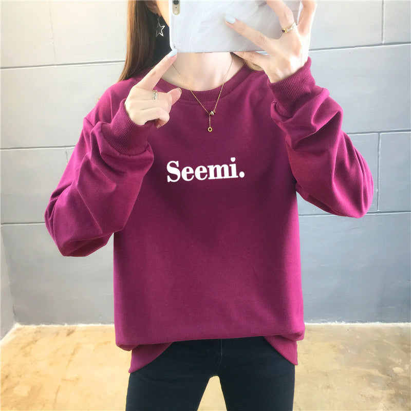 Thin Sweater Women's Round Neck Letter Jacket Plus Size Women's Clothing