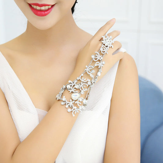 Bridal Bracelet Ring Chain Wedding Dress