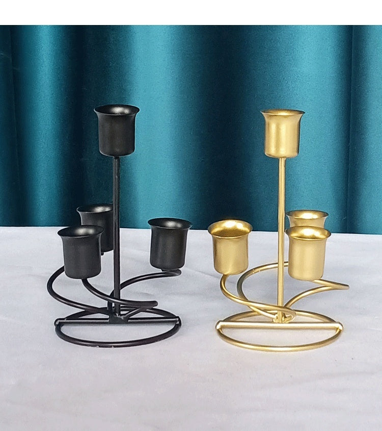 European-style Retro Iron Art Candlestick Electroplating Plastic Spraying Craft Home