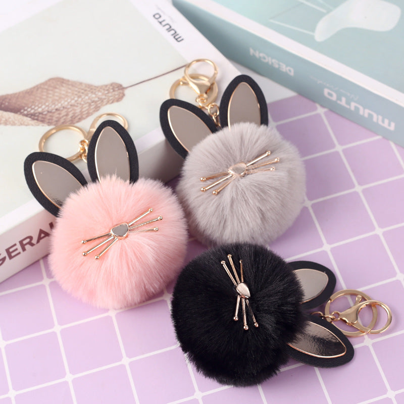 Faux Fur Ball Ladies Bag Key Chain Car Pendant