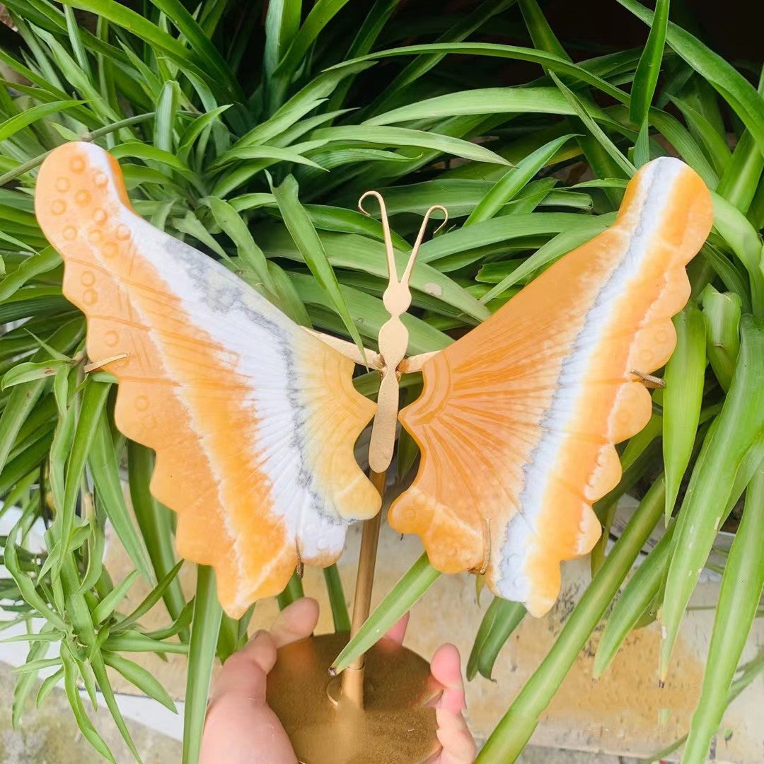 Natural Crystal Cave Stone Butterfly Wing Crystal Ornament