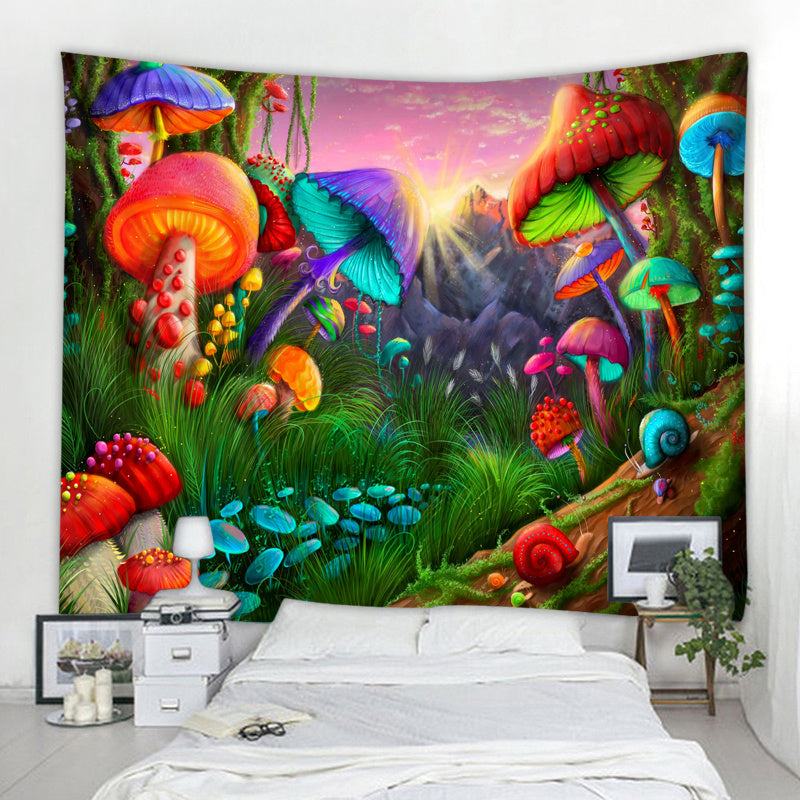 New European And American Psychedelic Mushroom Tapestry