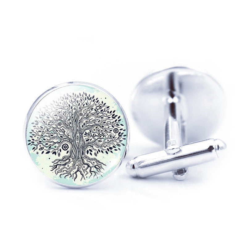 Time Stone Simple Tree Of Life Cufflinks