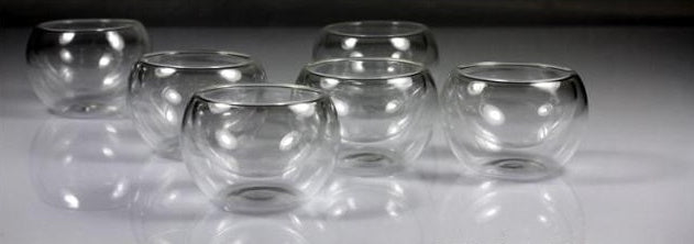 Heat resistant glass cup double teacup