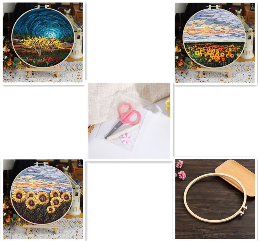 Landscape Handmade Embroidery Kit Creative Embroidery Diy Material Package