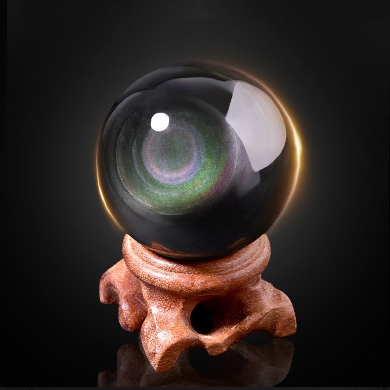 Natural Obsidian Crystal Ball Ornament