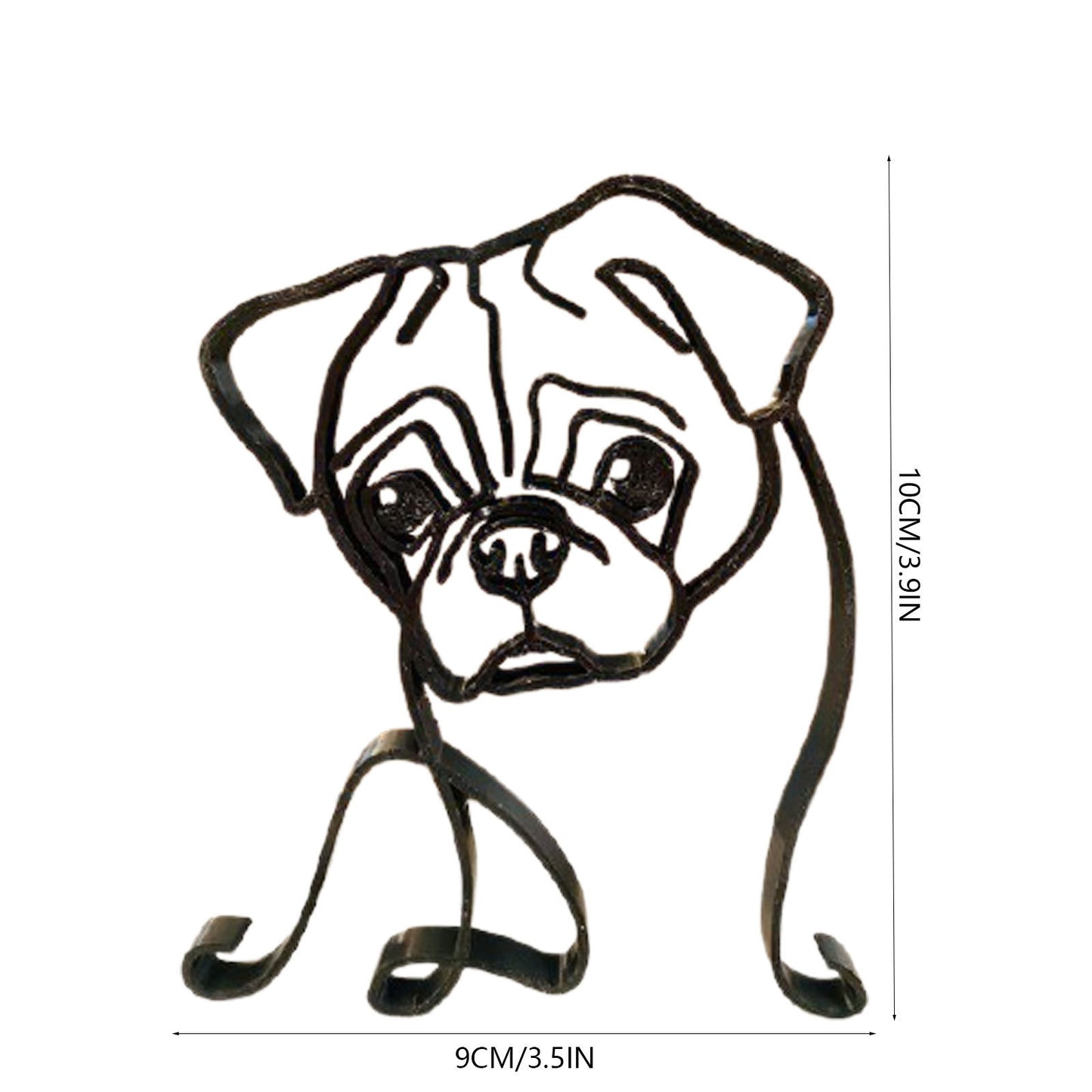 Dog Personality Animal Metal Sculpture Ornament