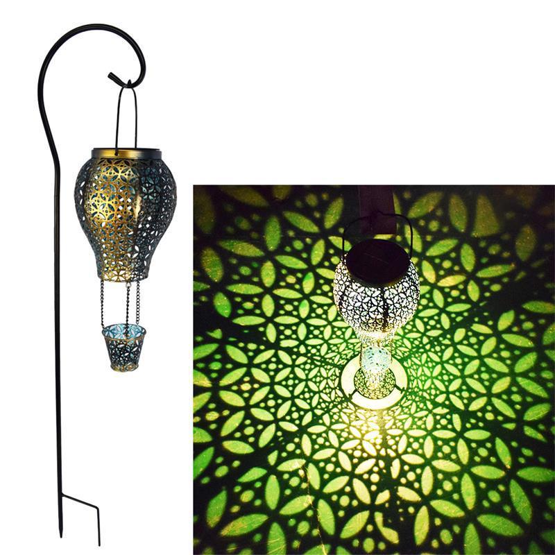 Wrought Iron Hollow Solar Garden Light