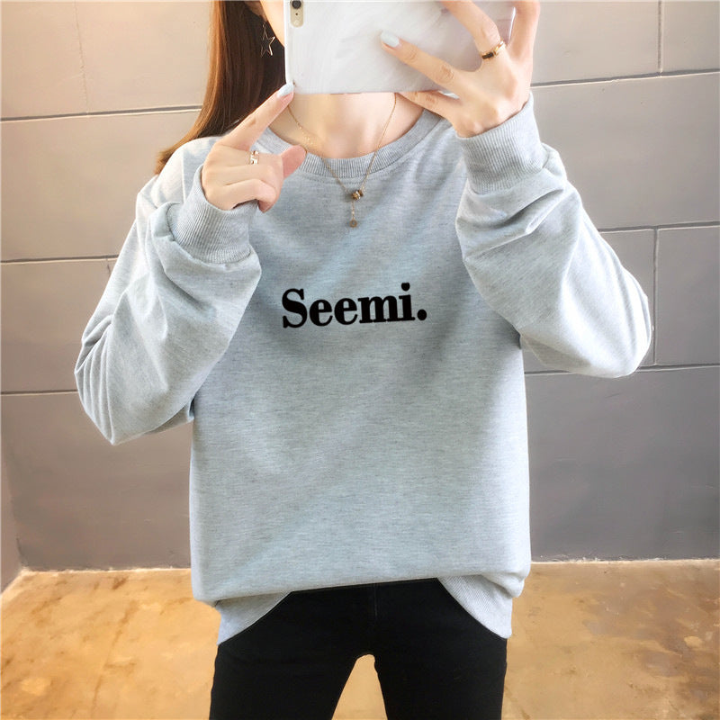 Thin Sweater Women's Round Neck Letter Jacket Plus Size Women's Clothing