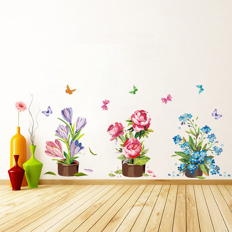 Creative Wall Decorations Plants Potted Wall Stickers