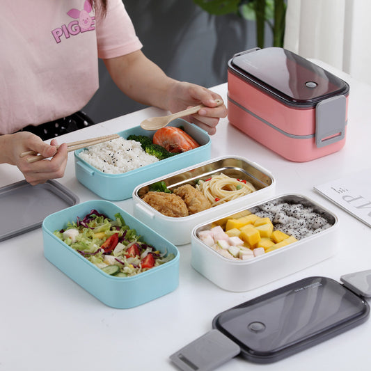 Bento Lunch Box Set Portable Insulation Bucket Stainless Steel