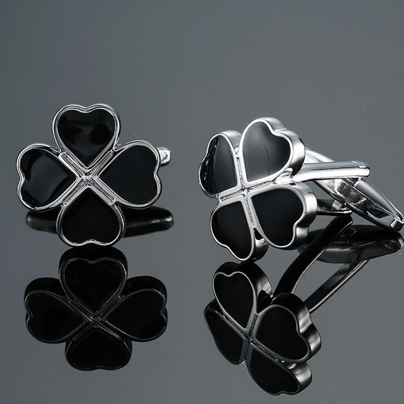 Grass Rose Gold And Silver Pattern Cufflinks