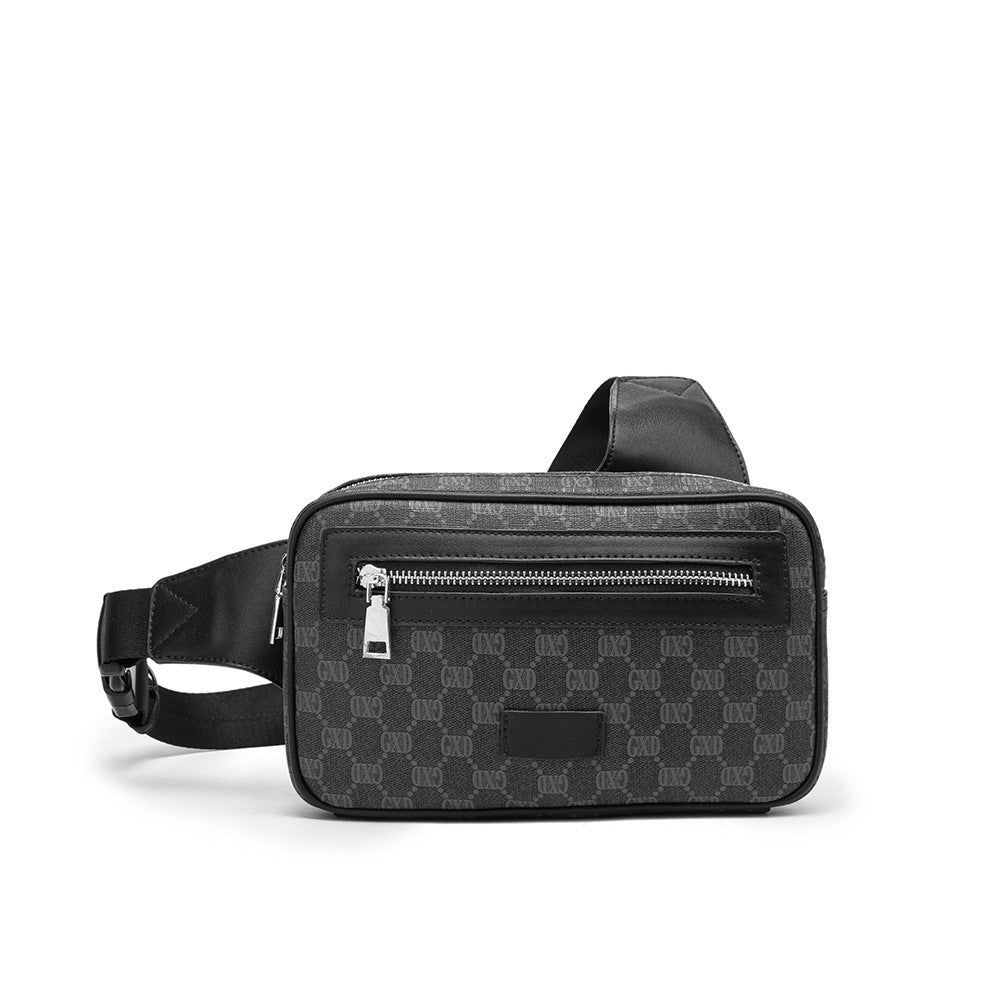 Men's Belt Vintage Letter Print Shoulder Crossbody Bag