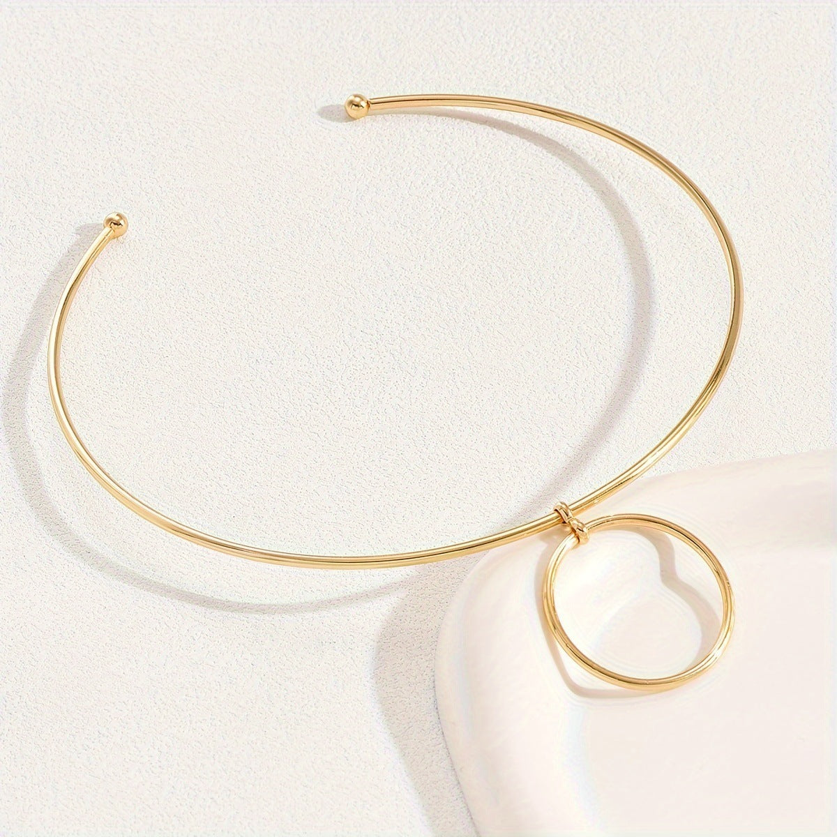 Metal Circle Collar Gold And Silver Elegant Personality